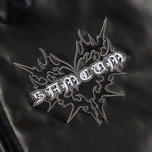 Men's High Street Fashion Design Sense Niche Punk Motorcycle Color Matching PU Leather Jacket