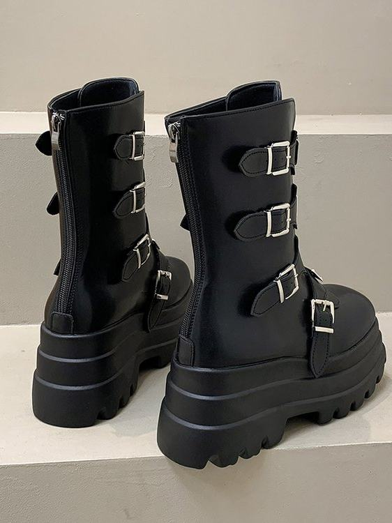 Dark Rock-style Platform With A Chunky Sole Womens Punk-inspired Dr Martens-style Boots