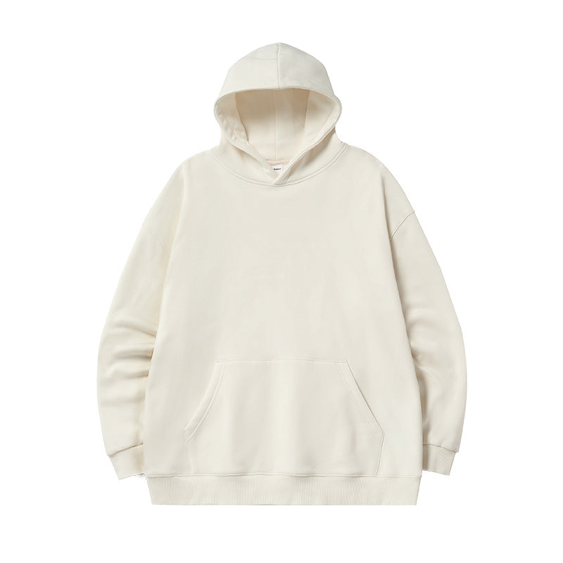 Single-layer Fleece-lined Hooded Sweater Loose Casual Top