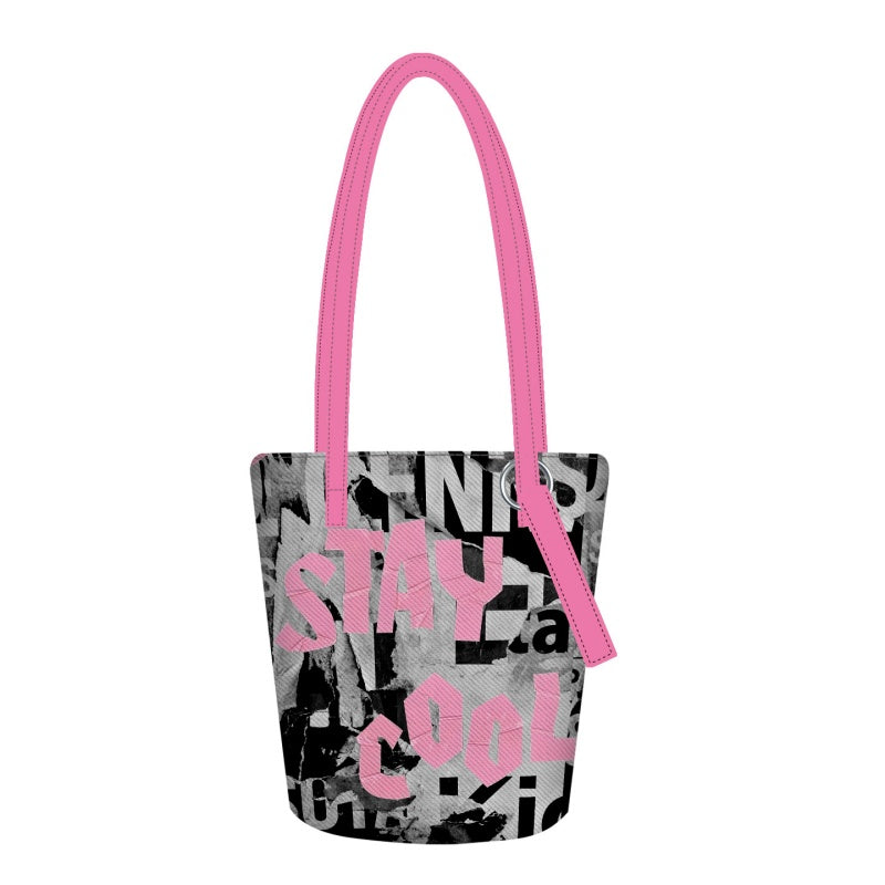 Casual Fashionable Commuter-friendly Extended Bucket-style Canvas Crossbody Bag