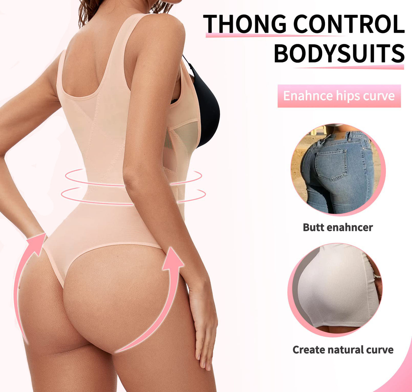 Mesh Breathable Slim Fit Wide Shoulder Strap Corset Belly Contracting Jumpsuit