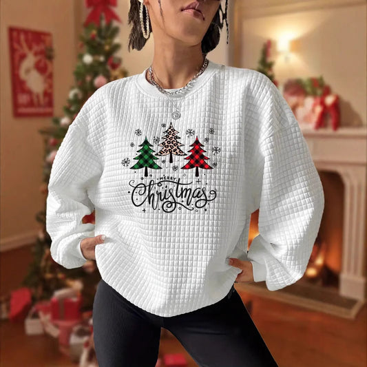 Fashion Juleprint Casual Sweatshirt Kvinder