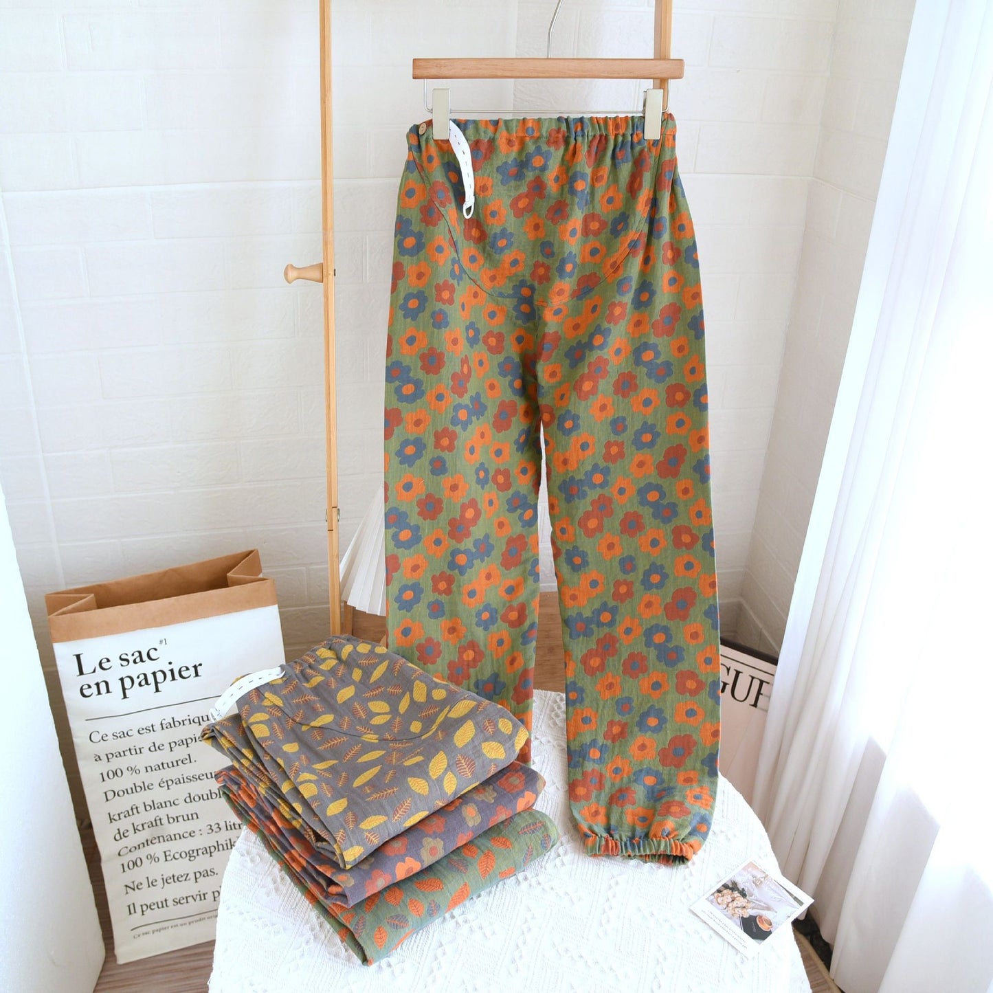 Yarn-dyed Jacquard Maternity Pants Four Seasons Thin Can Be Worn Outside P