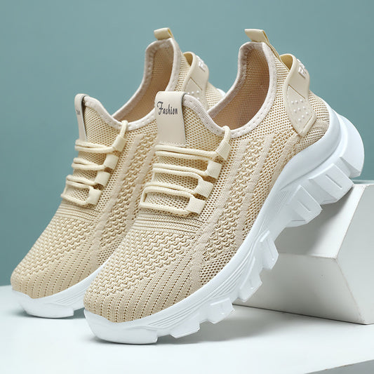 Women's Sneaker Breathable Running Thick Bottom Wear-resistant Casual Shoes