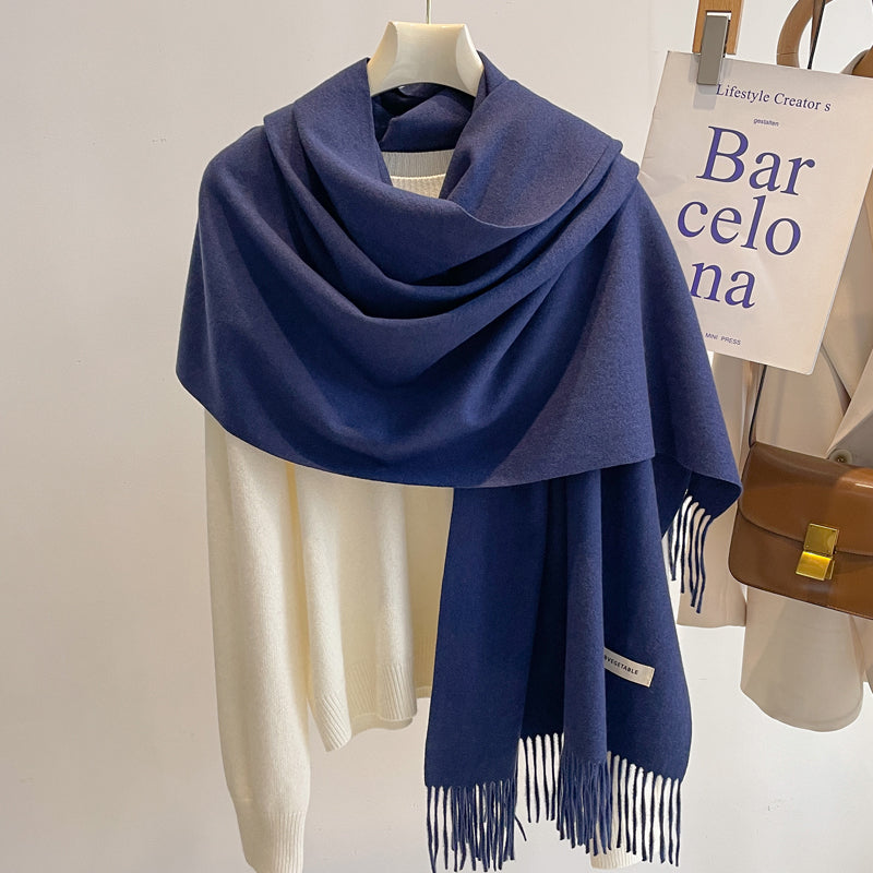 Women's Solid Color Scarf Winter All-matching High-grade Shawl