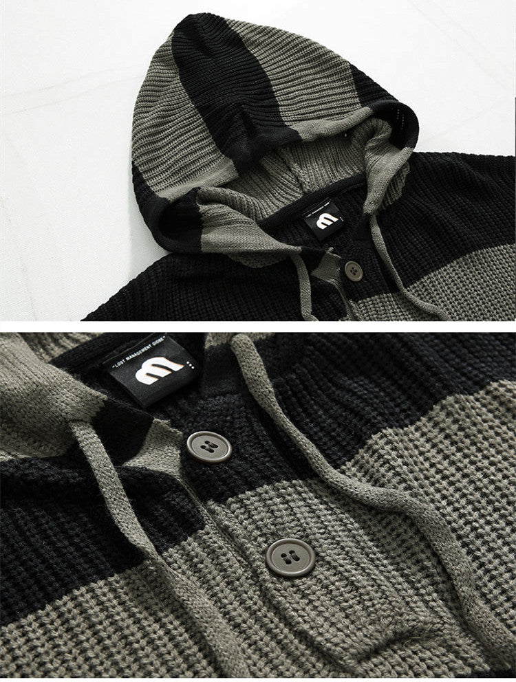 Striped Sweater Men's Autumn Korean Version Loose Trend