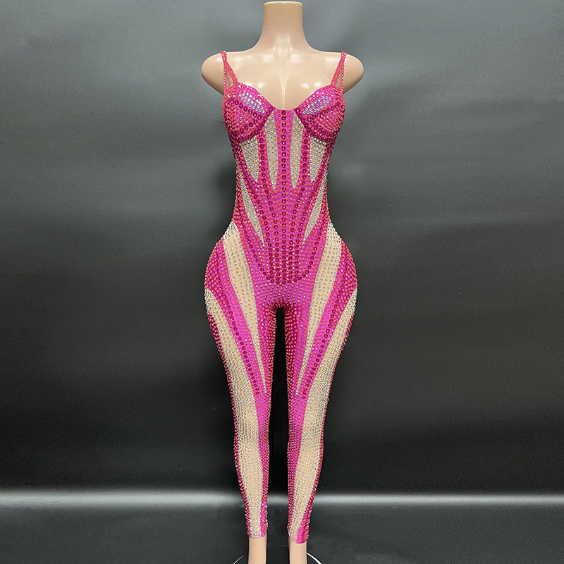 Black And White Party Long Tight Jumpsuit