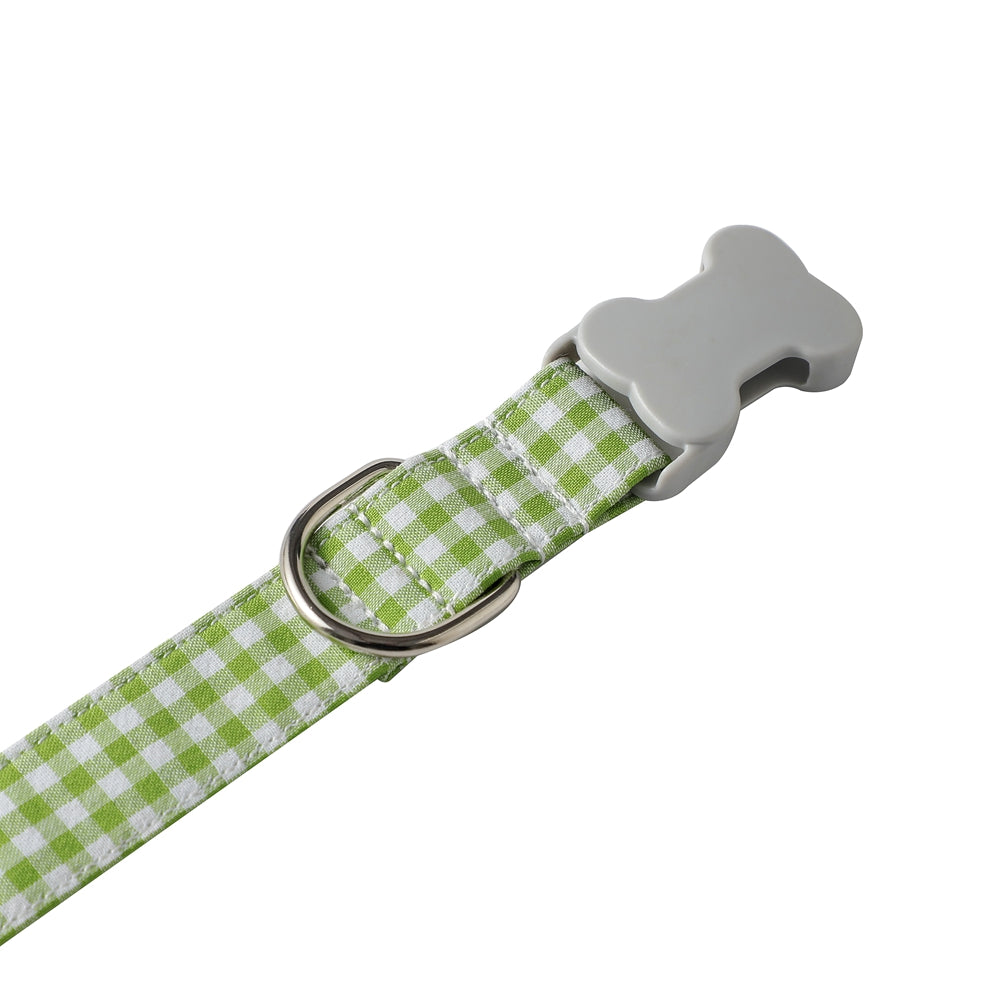 Checkered Dog Collar And Bow Tie In Multiple Colors