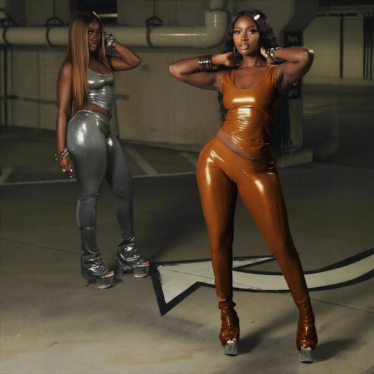 Top And Slimming Hip-Lifting Pants Two-Piece Set