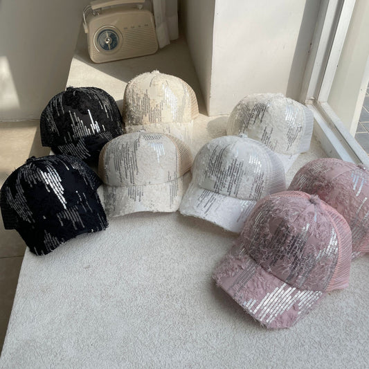 Breathable Sunscreen Feather Sequin Sunshade Hat