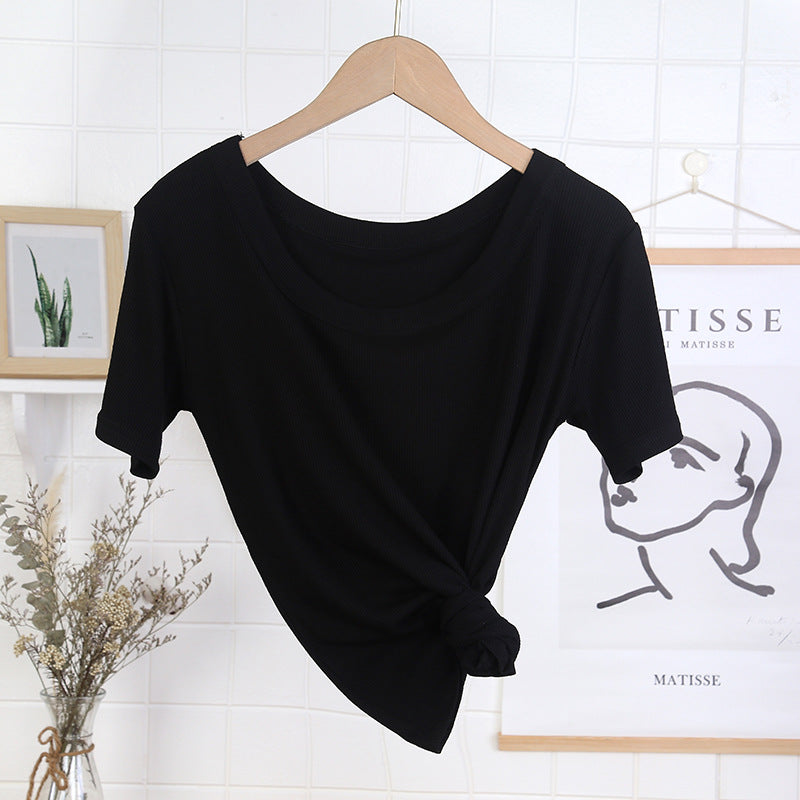 Rayon Hvid T-shirt Korte ærmer til Kvinder