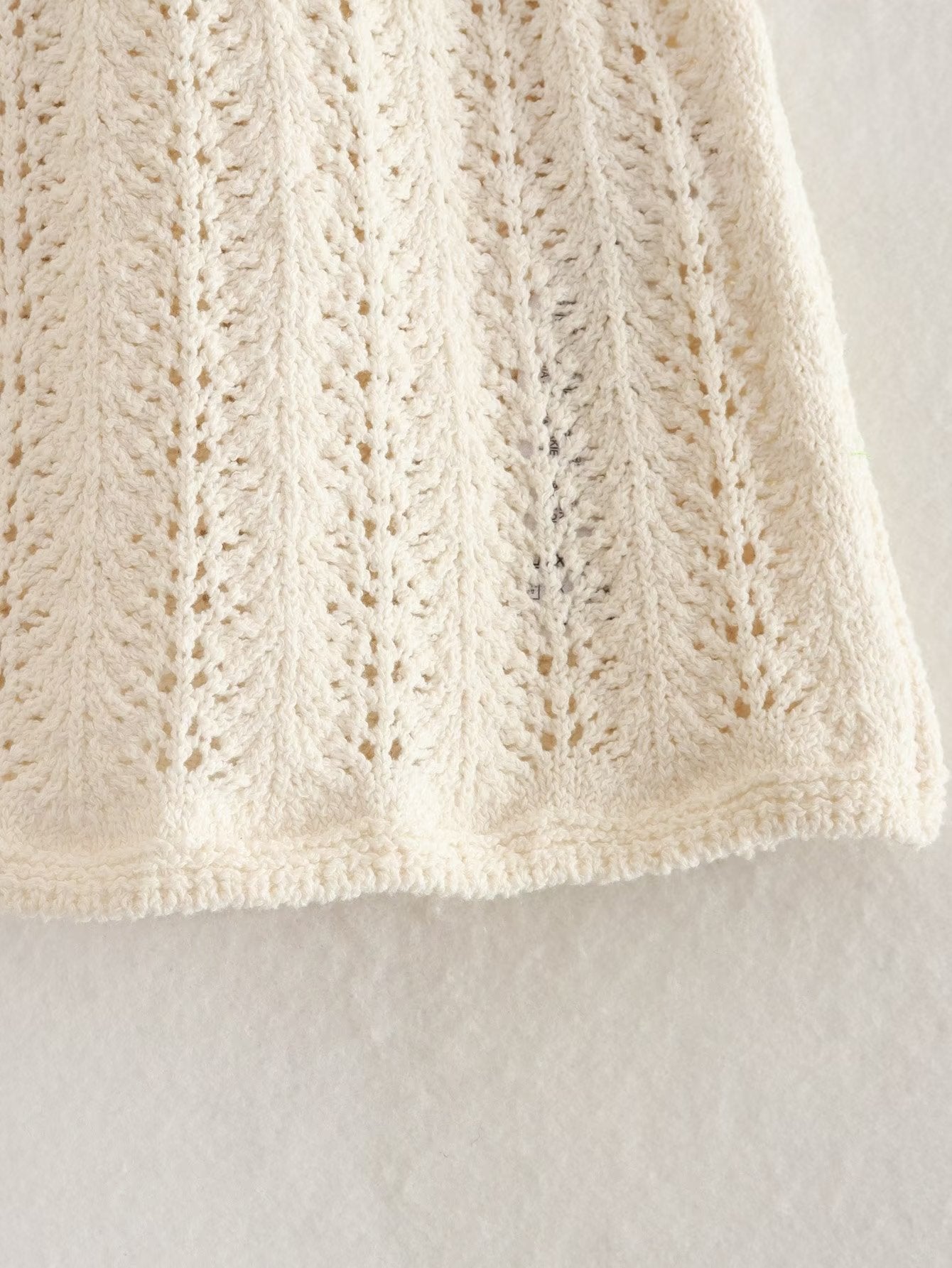 Women's Fashionable Jacquard Mesh Knitted Top Mini Skirt