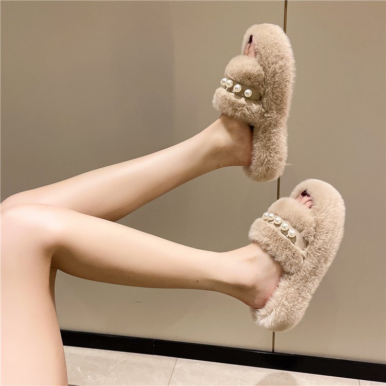 Furry Air-conditioned Room Lazy Slippers