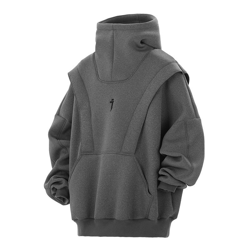 New Trendy Spacewalk Machine Armor Sweater Men's Loose Casual Hooded Top