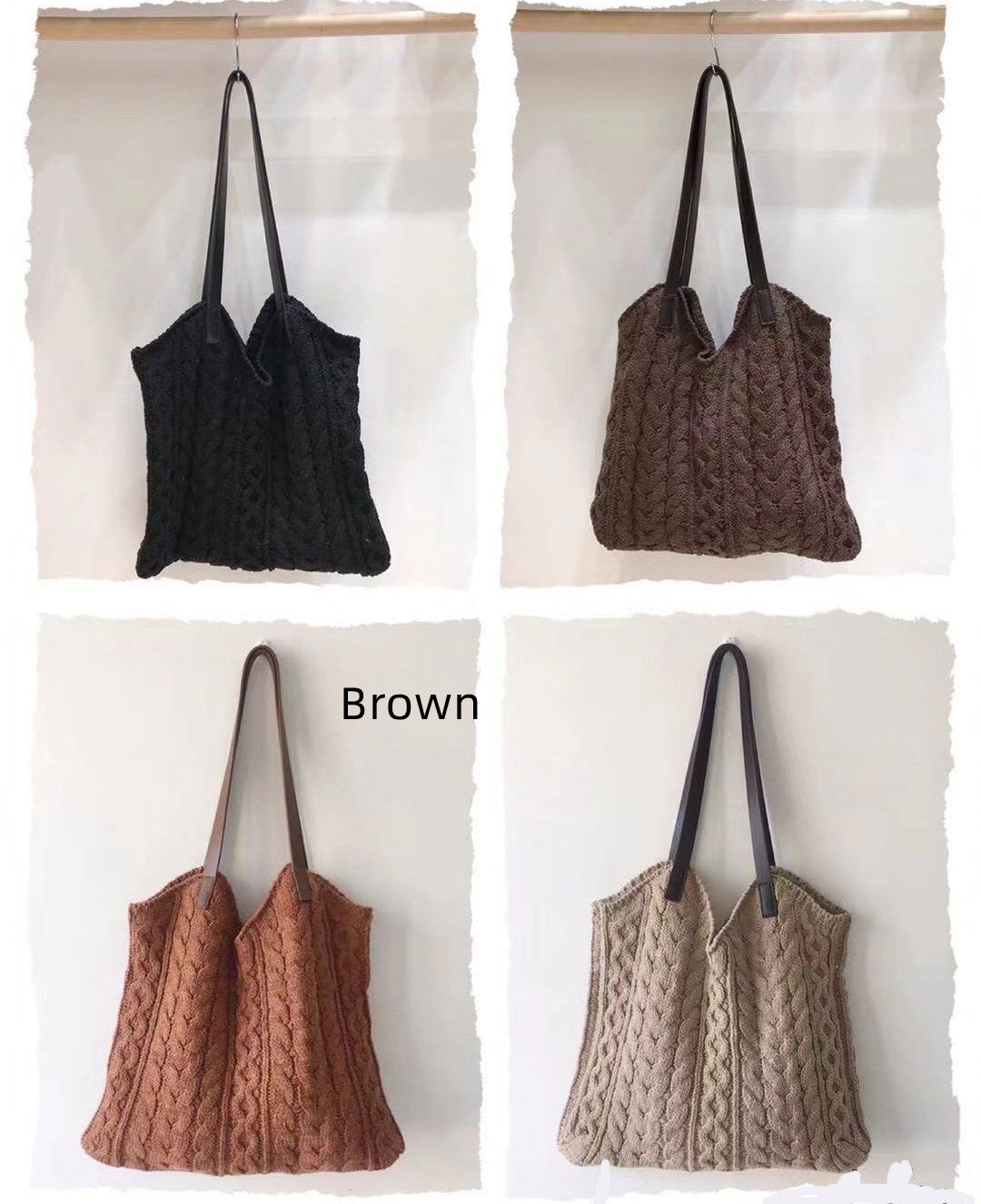 Korean Style Autumn And Winter Simple Knitted Bag Solid Color