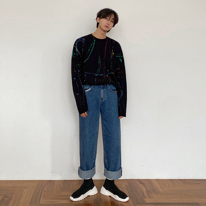 Loose Trend Design Feeling Graffiti Sweater