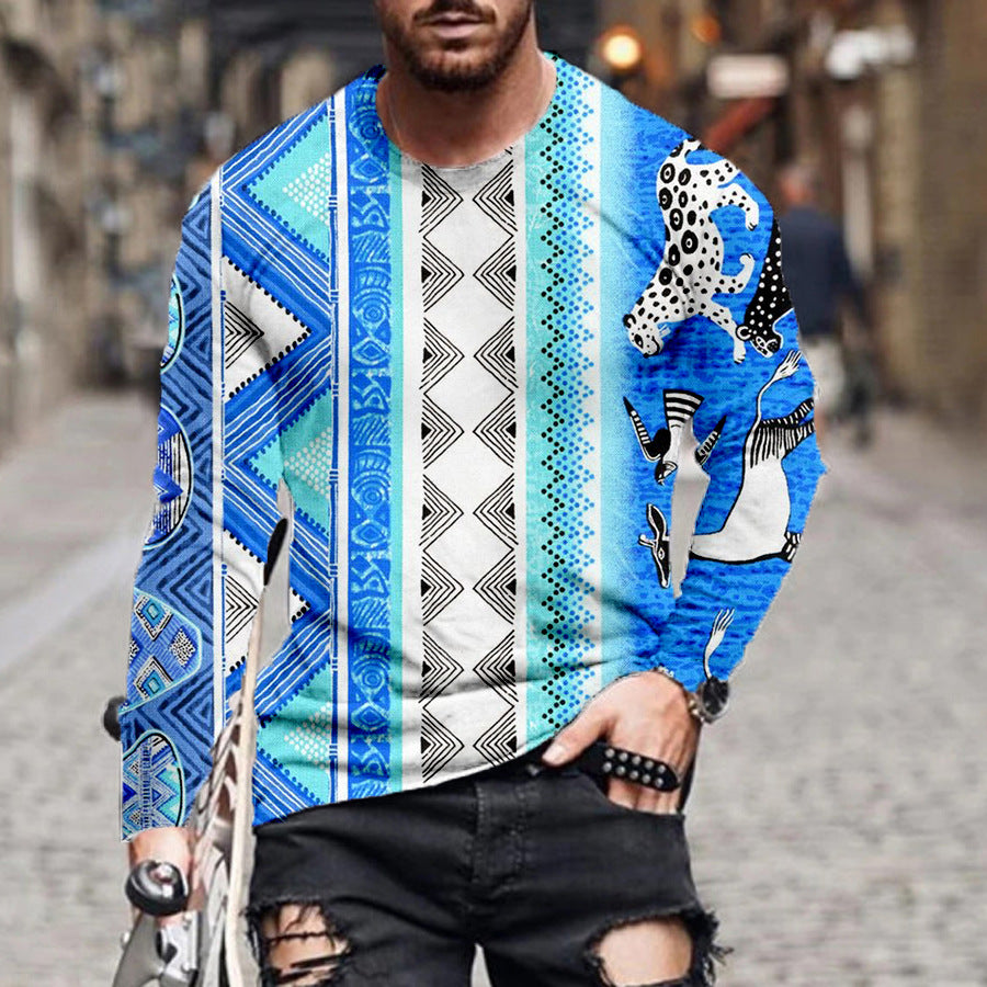 New 3D Digital Printing Color Irregular Geometric Pullover Sweater