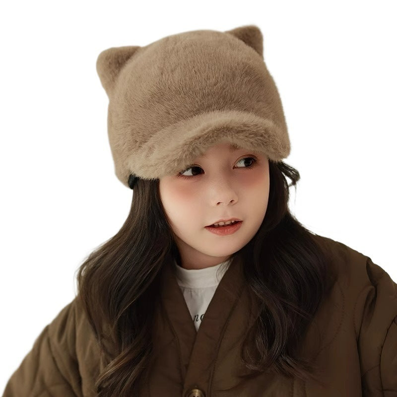Children's Hat Thickened Warm Plush Baseball Cap