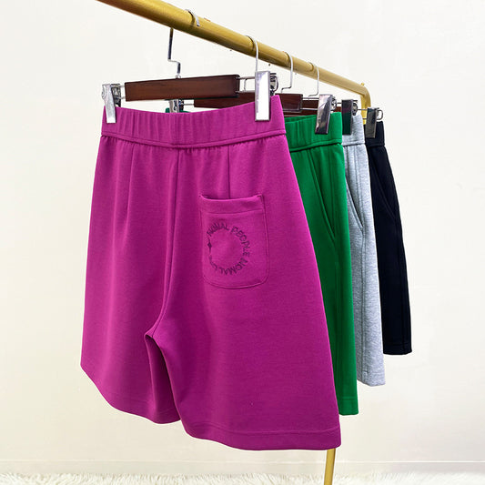 Women's High Waist Summer Thin Large Size Sports Wide Leg Shorts