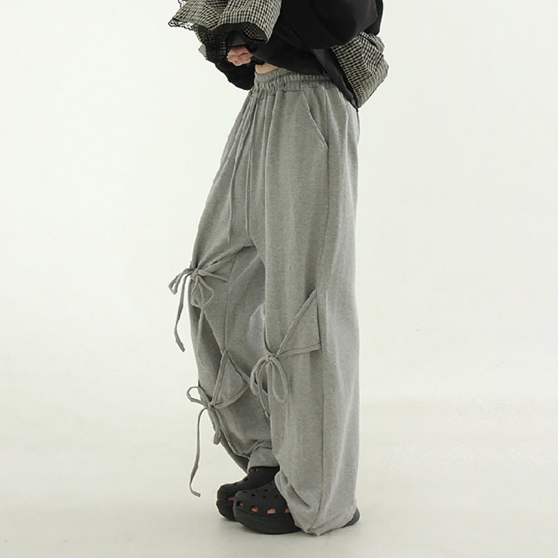Design Twist Tie Drape Sports Pants Female