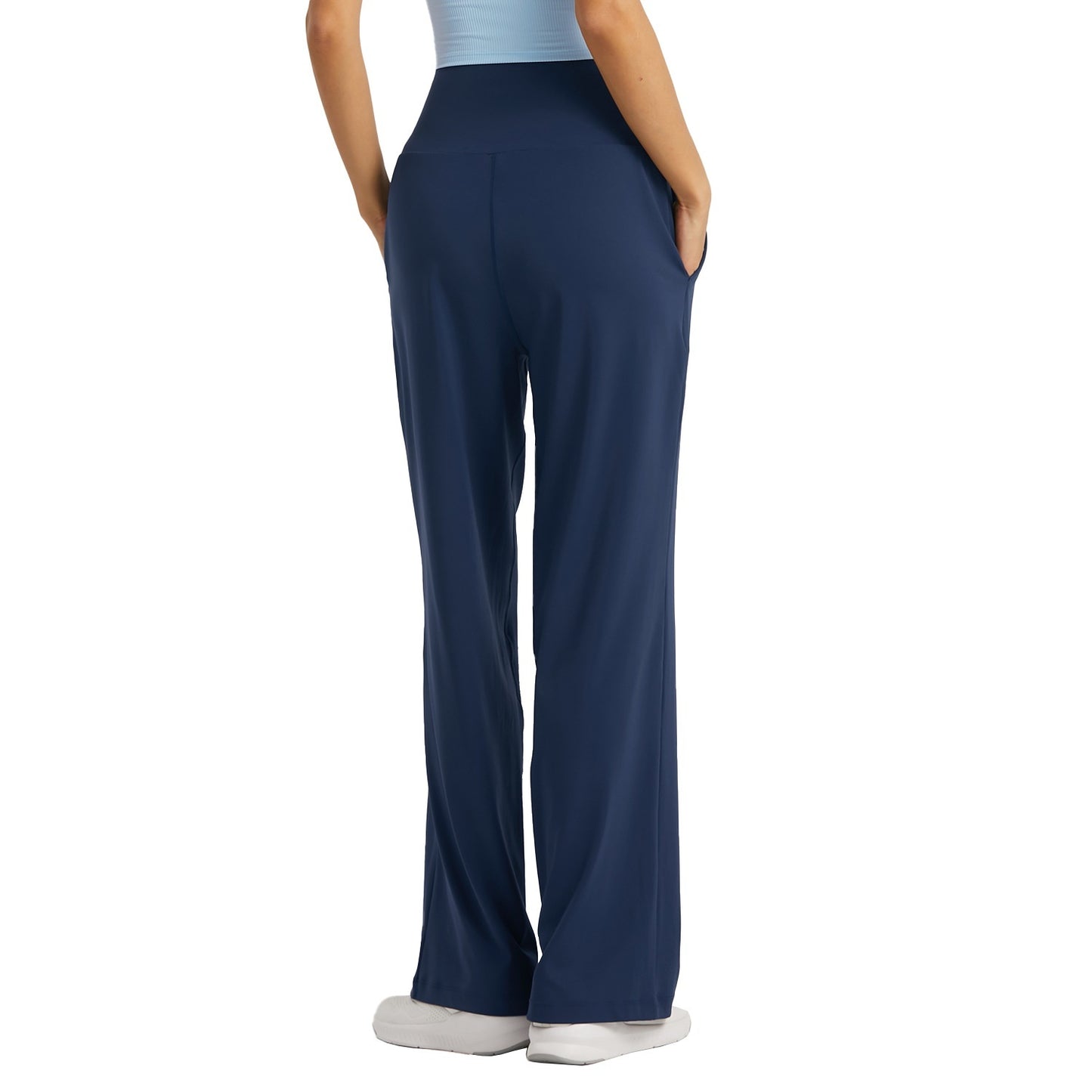 High Waist Hip Lift Yoga Wide-leg Pants Draping Slim Straight Breathable Sweat Absorbing Casual Sports Pants
