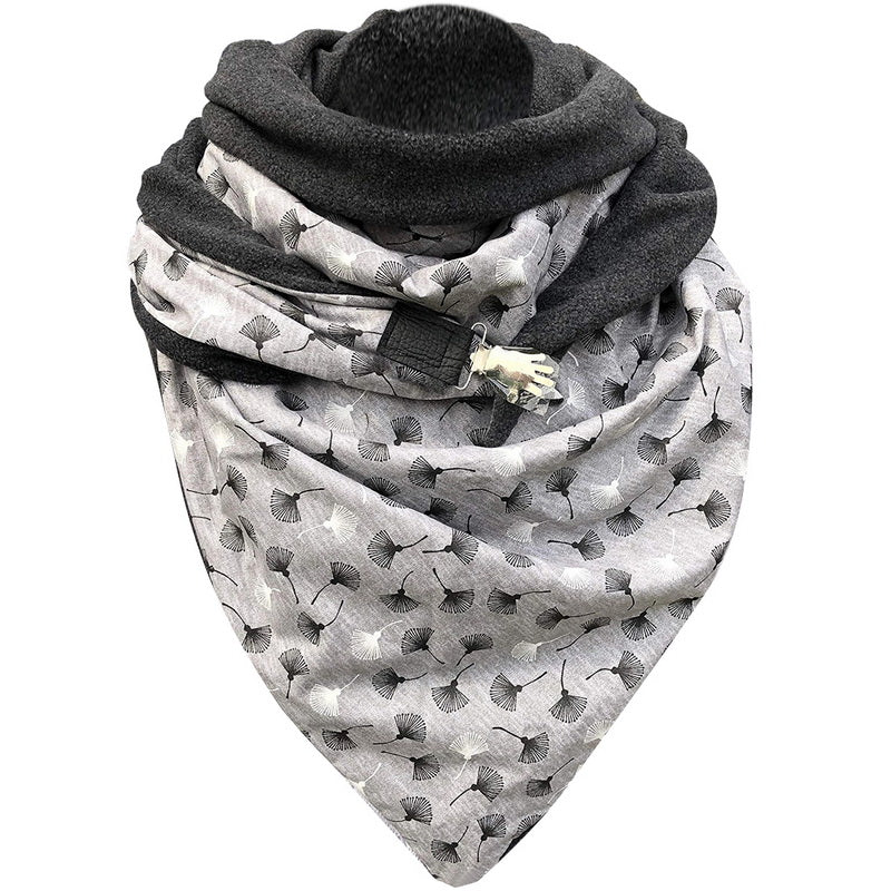 Padded Warm Shawl Printed Bib Scarf
