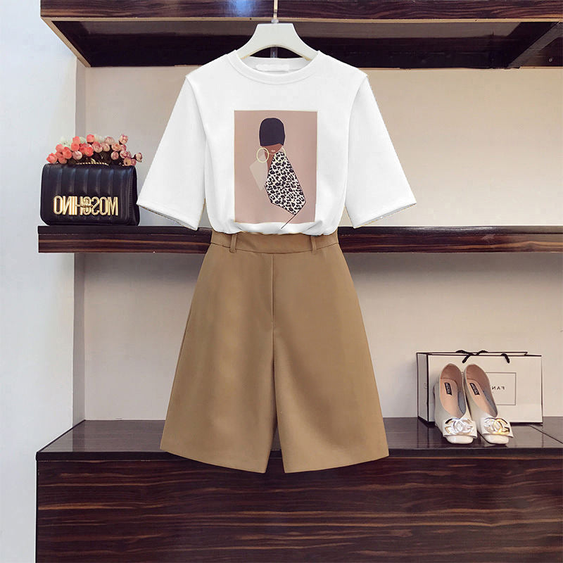 Fashionable T-shirt And Shorts Set Two Pieces
