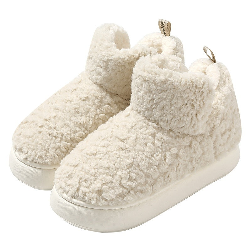 Fur Cotton Slippers Women's Thick Bottom Non-slip Cotton Shoes