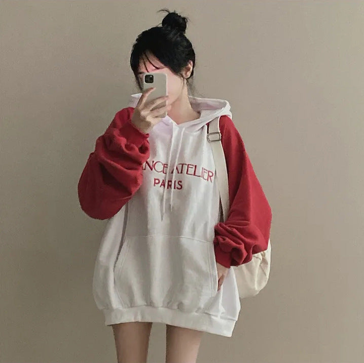 Amerikansk retro vinrød raglanærmet sweater