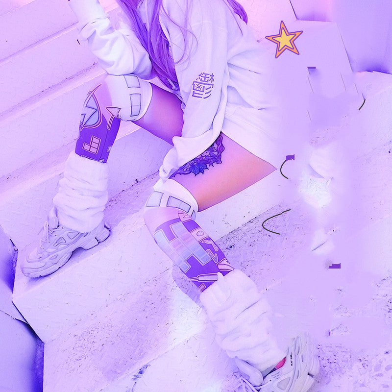 Japanese Soft Girl Video Game Theme Knee Socks