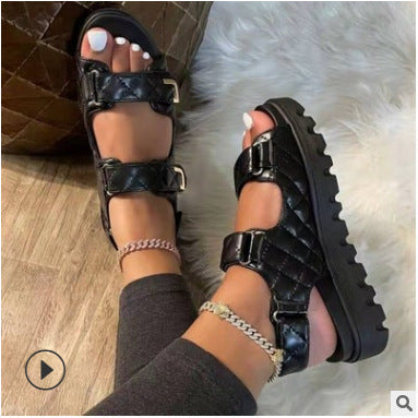 Women's Metal Small Fragrance Sandals With Velcro