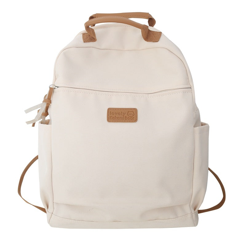 Korea Ins Simple Solid Color School Bag Female