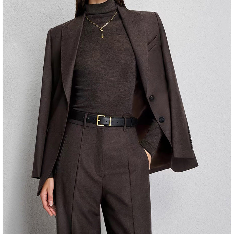 New Pure Color Velvet Worsted Wool Suit
