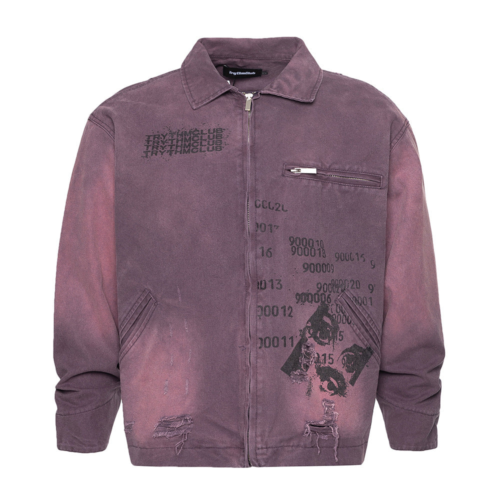 Gradient Inkjet Workwear Jacket For Men