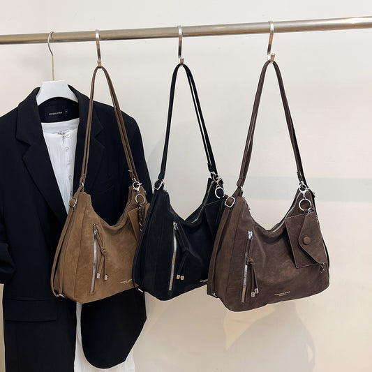 Retro Matte Relaxed-style Commuter Shoulder Bag