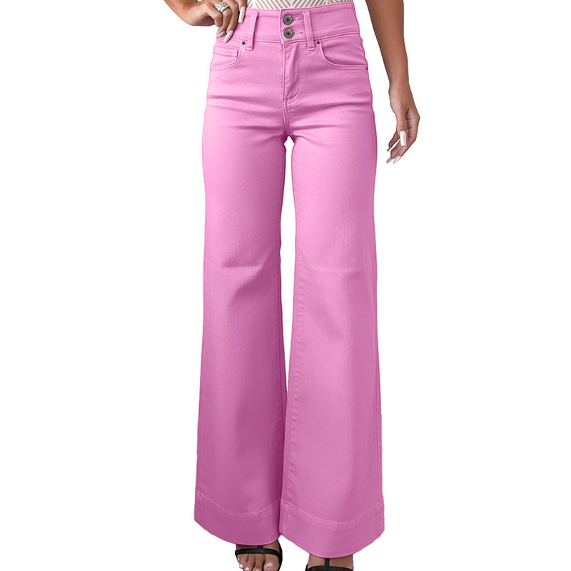 Solid-color Jeans Women's European And American Style Casual Versatile