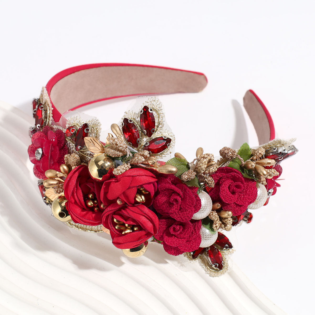 European And American Style Baroque Heavy Industry Rhinestone Pearl Headband