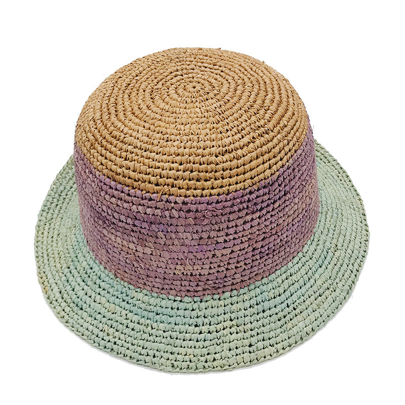 Natural Raffia Handmade Crochet Women's Foldable Sunhat