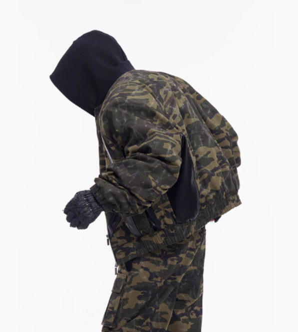American Retro Quilted Camouflage Jacket Coat For Men