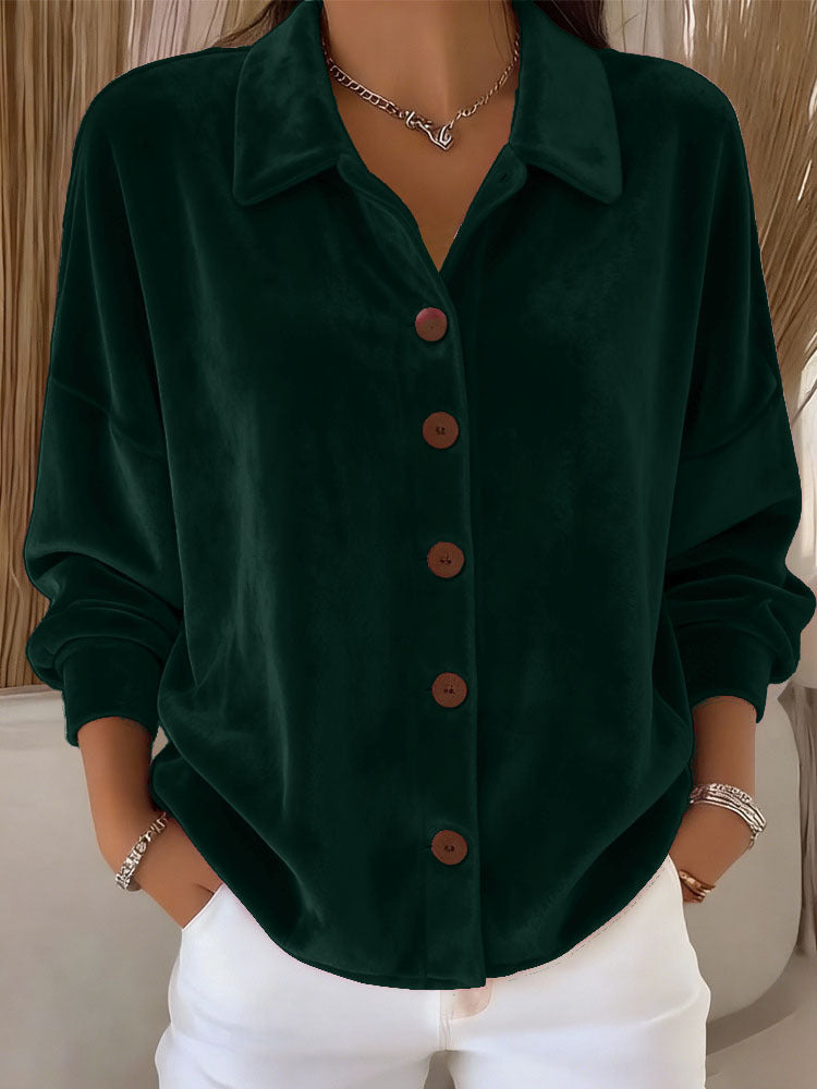 Womens Multi-Color Velvet Cardigan With Long Sleeves For Casual Wear