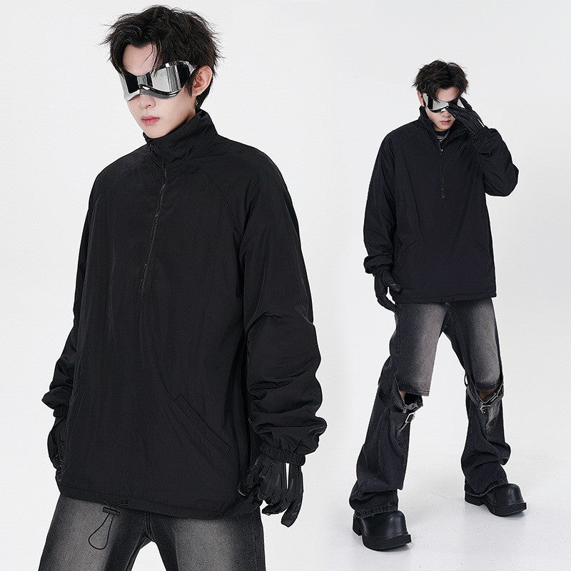 Fleece-lined Casual Loose Jacket Male