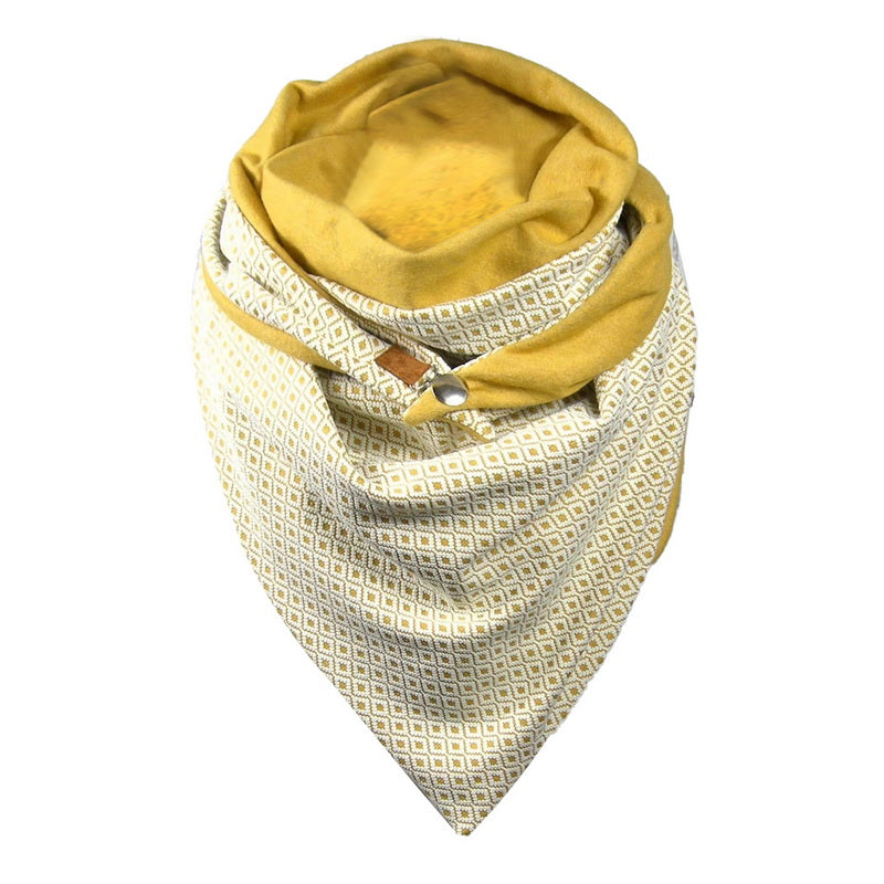 Padded Warm Shawl Printed Bib Scarf