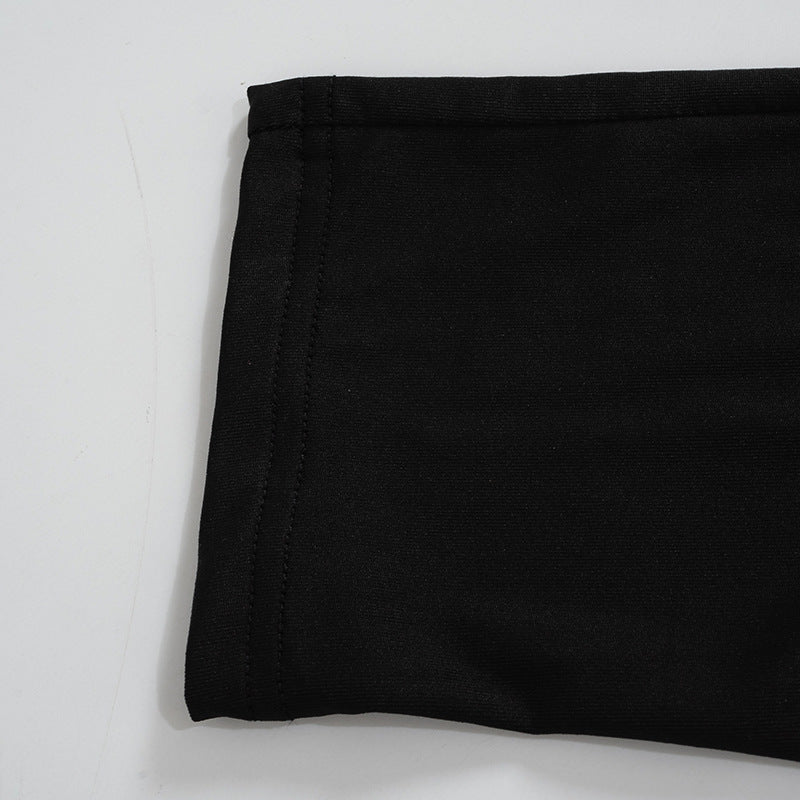 Leisure Openwork Navel Exposed Long Sleeve Slim Conjoined Trousers