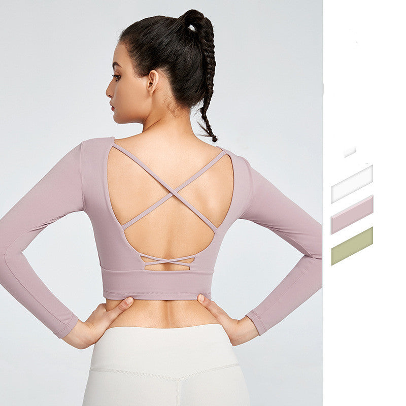 Tight T-shirt With Chest Pad Long Sleeve Yoga Wear