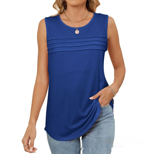 Sleeveless Crew-neck Loose-fitting Fashionable Vest