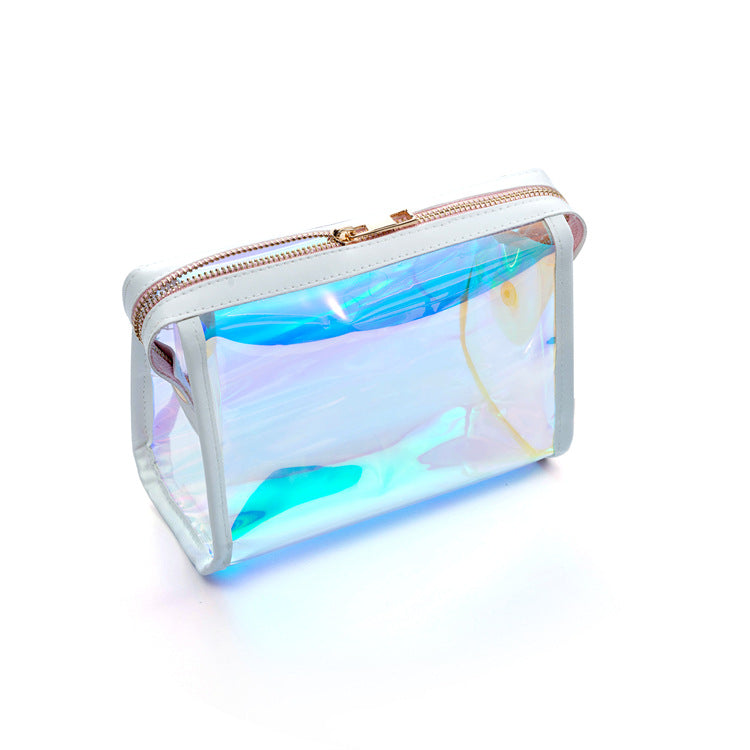 Laser Transparent Small-size Cosmetic Bag Women's Cute Travel Waterproof Wash Bag Portable Storage Large Capacity