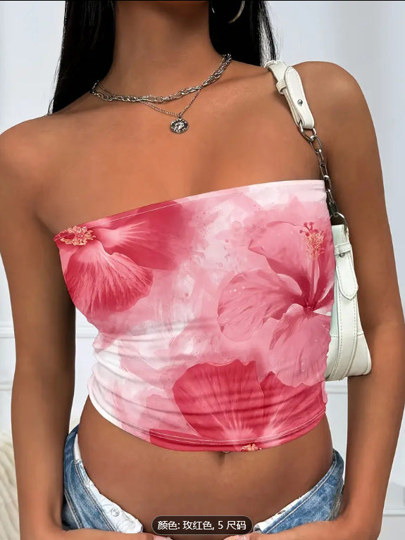 Women's Floral Print Top Sleeveless
