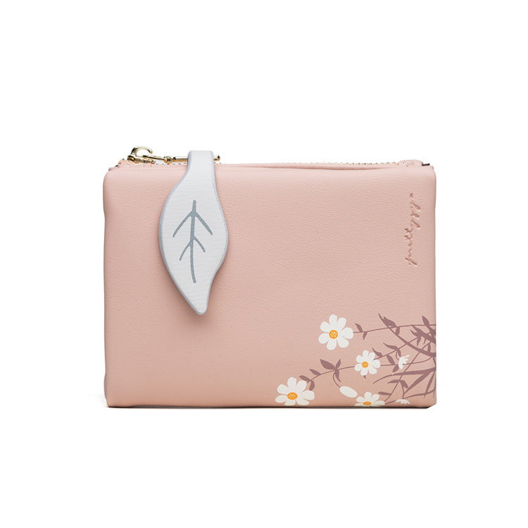 Printed Ladies Long Wallet Large Capacity Folding PU Female Hand Bag