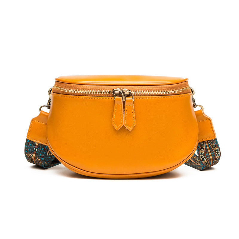 Oil Wax Leather One Shoulder Crossbody Bag Texture Foreign Style