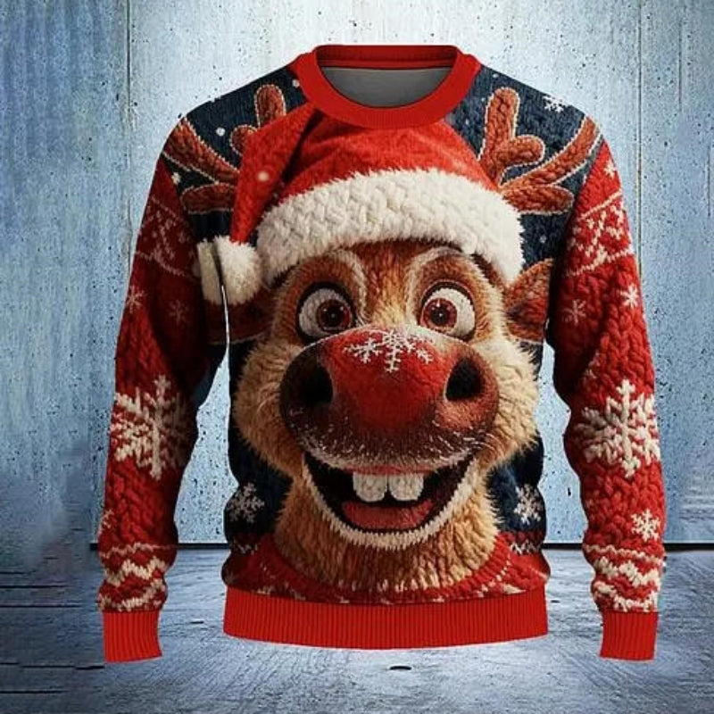 Ny 3D-printet unisex juleaften-rundhalset printet sweatshirt